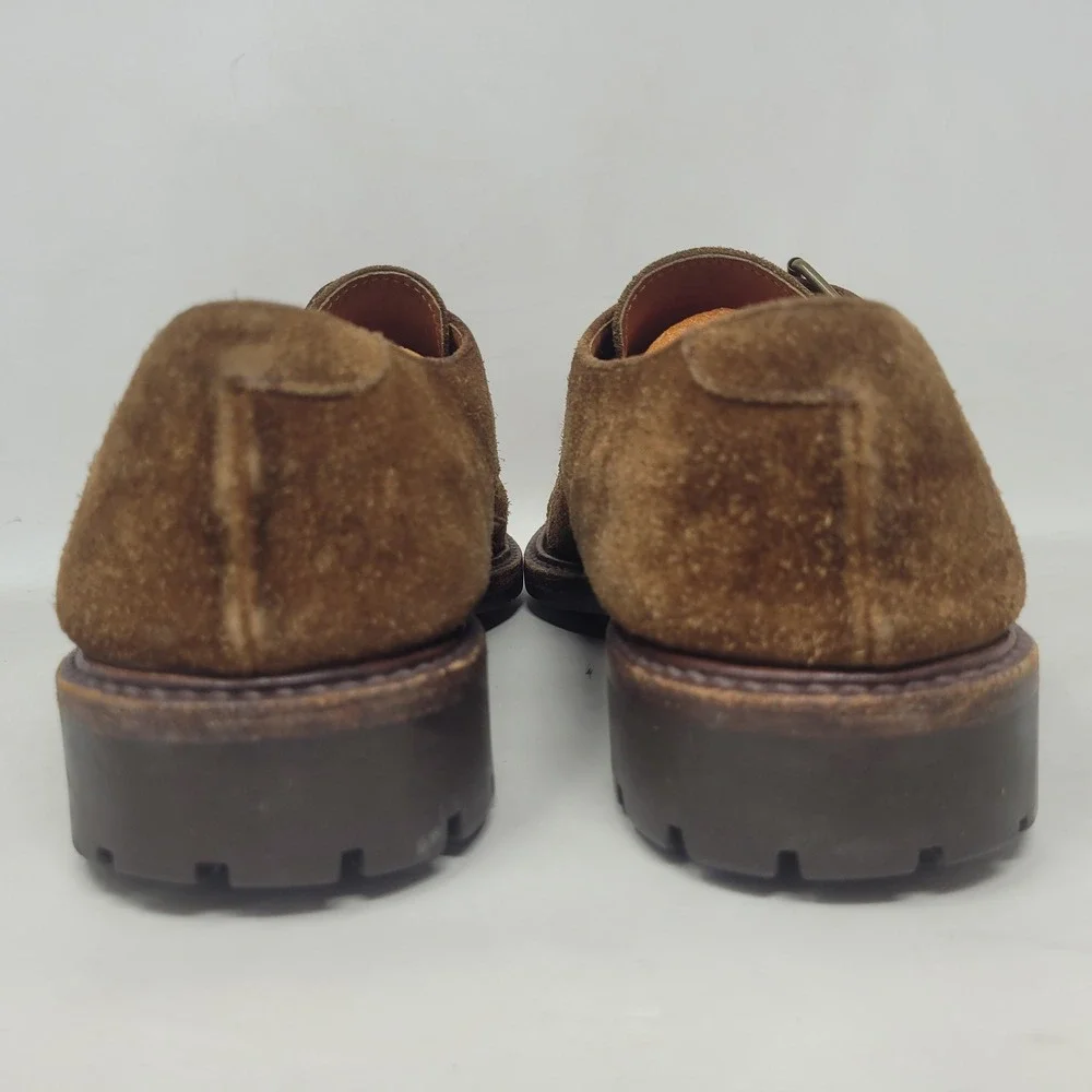 VTG Polo Ralph Lauren Country Shoes 9.5 Brown Suede Monk Strap Oxford Caldwell